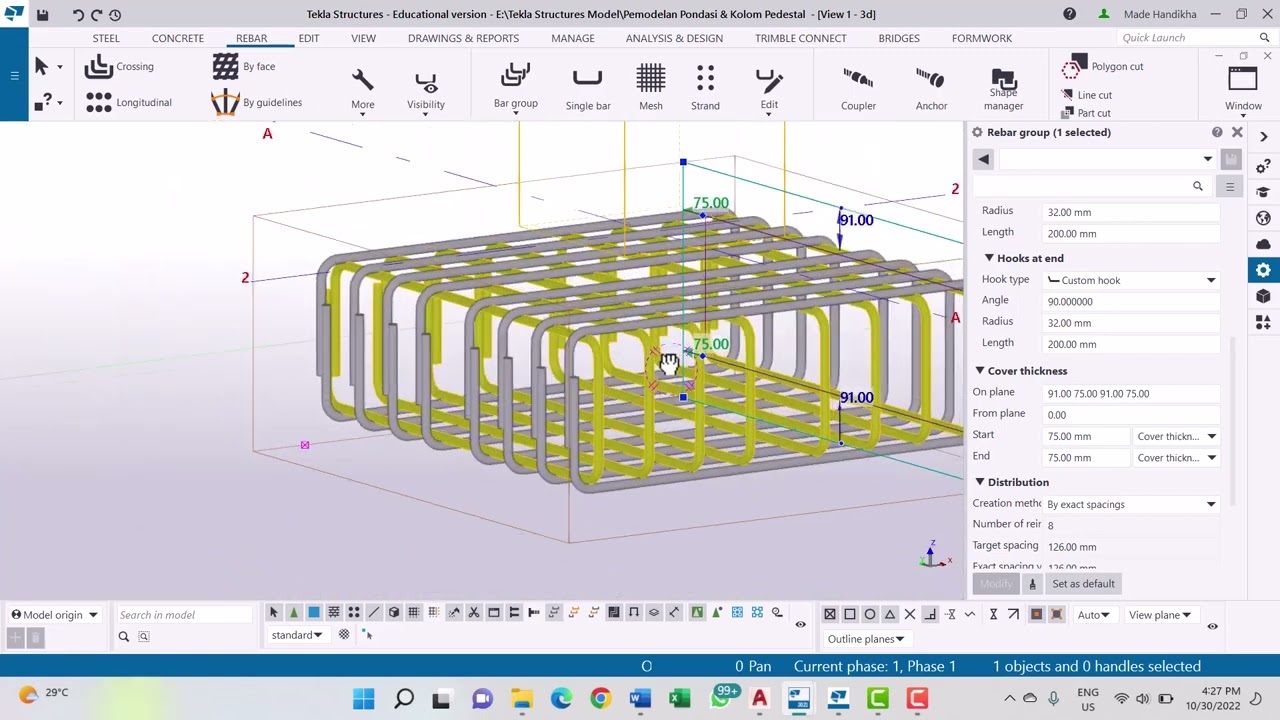 [Tekla Structures] Pemodelan dan Detailing Elemen Pondasi