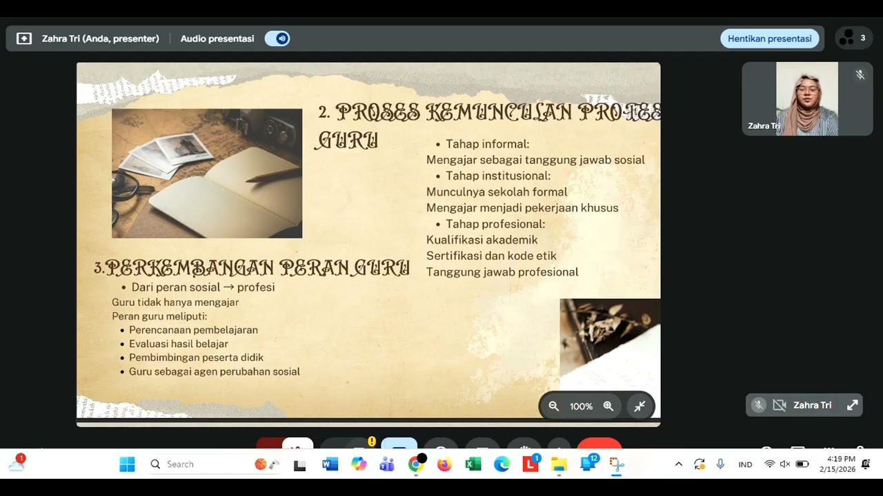 Zahra Tri Lestari | 4 TBI B | 2481030041 | SEJARAH KEMUNCULAN PROFESI GURU 