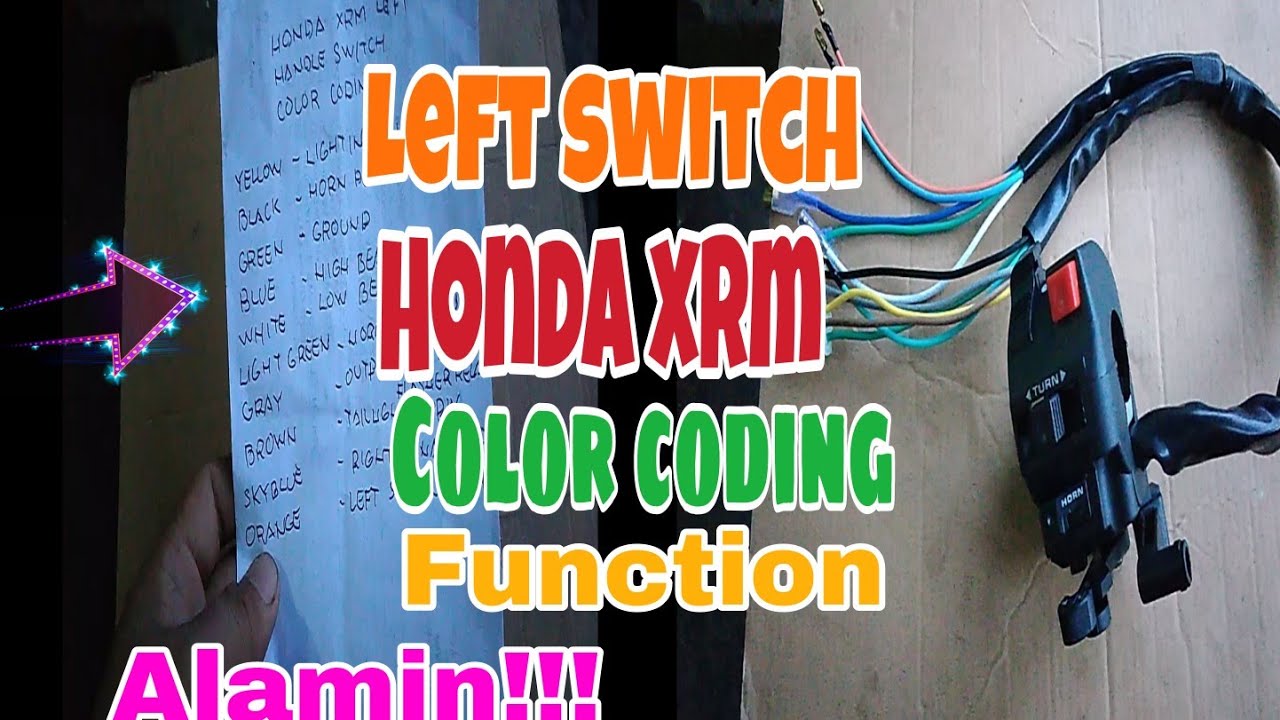 Left Handle Switch Honda XRM Alamin ang Color Coding at Function sa inyung motorsiklo.
