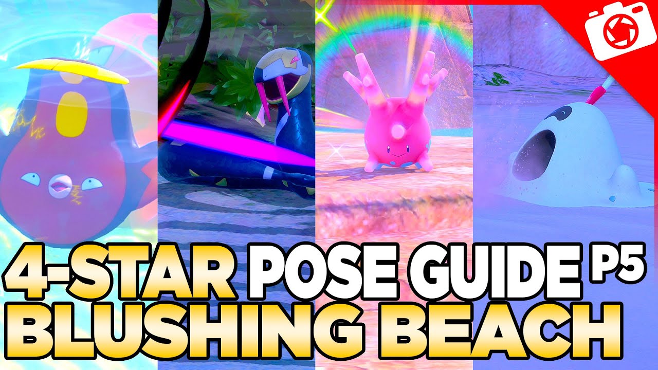 Руководство по 4-звёздочным позам и запросам на пляже Blushing Beach | Новый снимок покемона