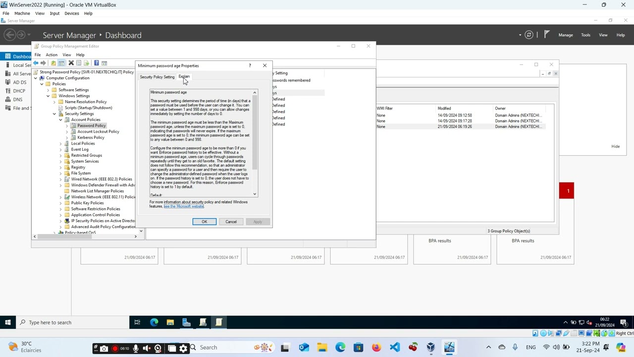Enforce Strong Password Policies in Windows Server 2022 | GPO Configuration Guide