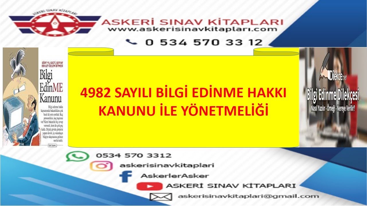 4982 SAYILI BİLGİ EDİNME HAKKI KANUNU İLE YÖNETMELİĞİ (KONU ANLATIMI) 07.07.2020