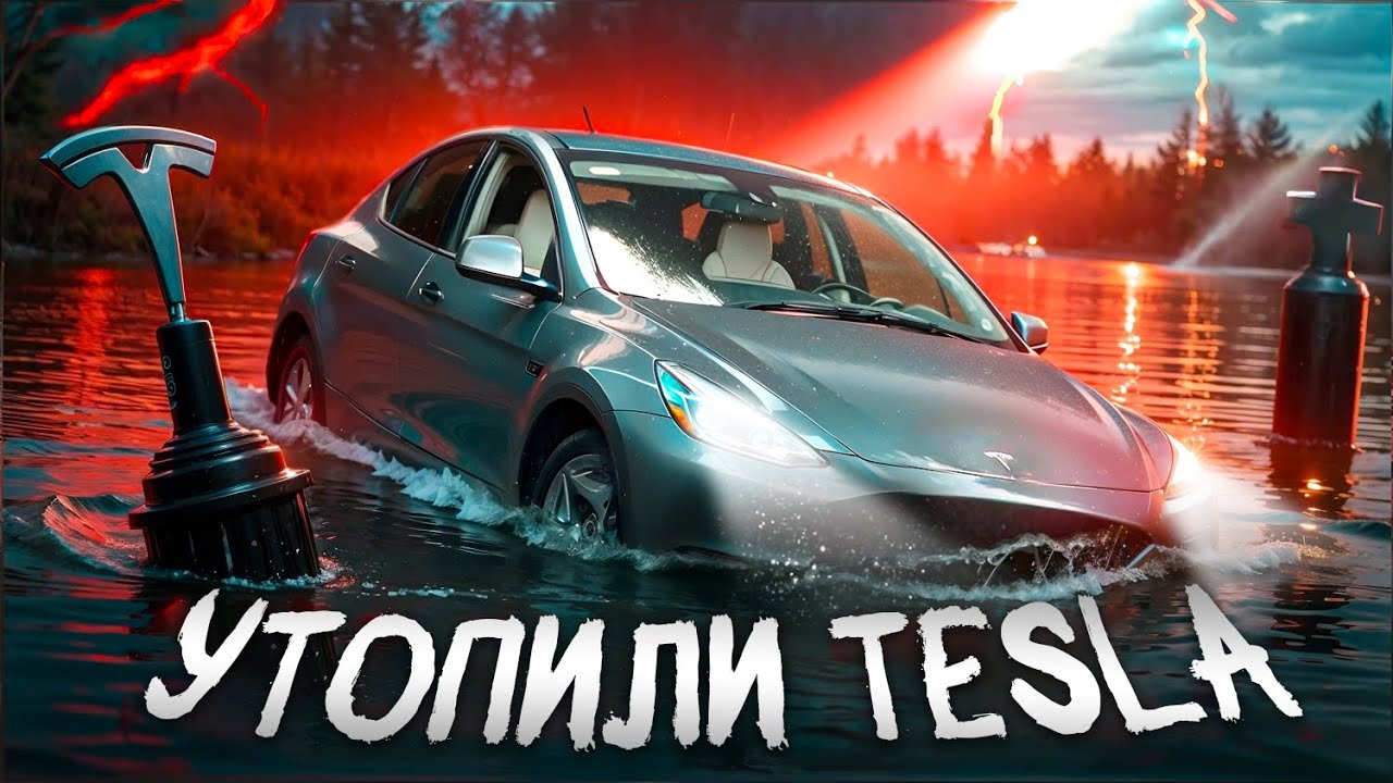 Что будет, если заехать В ВОДУ на ТЕСЛА? TESLA против РЕКИ: Испытание на ВЫЖИВАНИЕ. Тесла в воде.