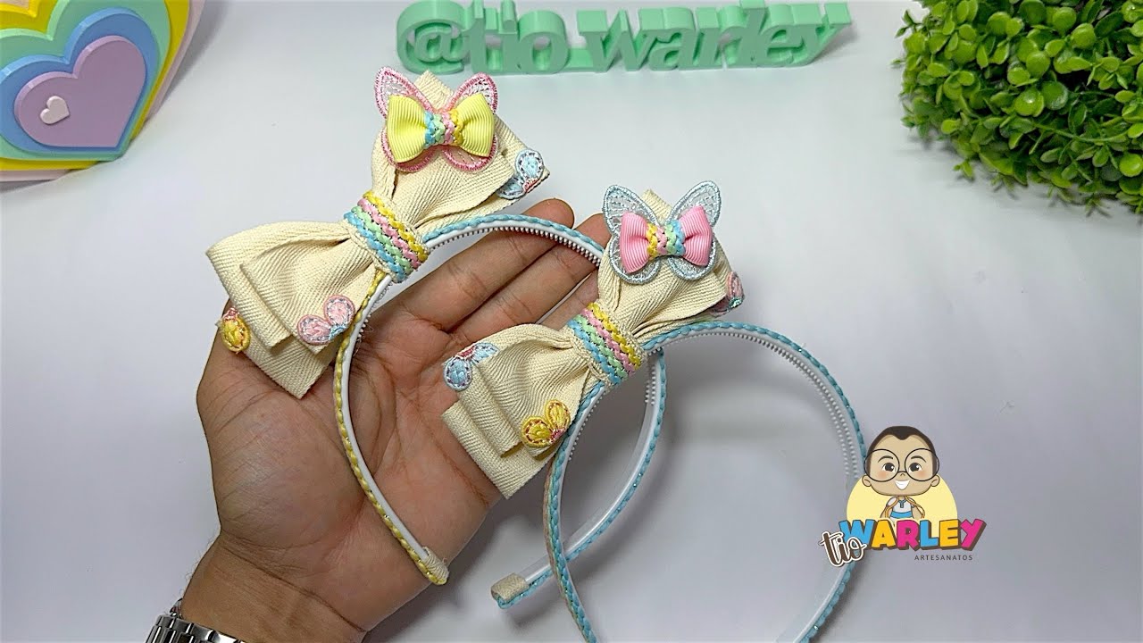 Tiara Maribel de Luxo com fita cadarço