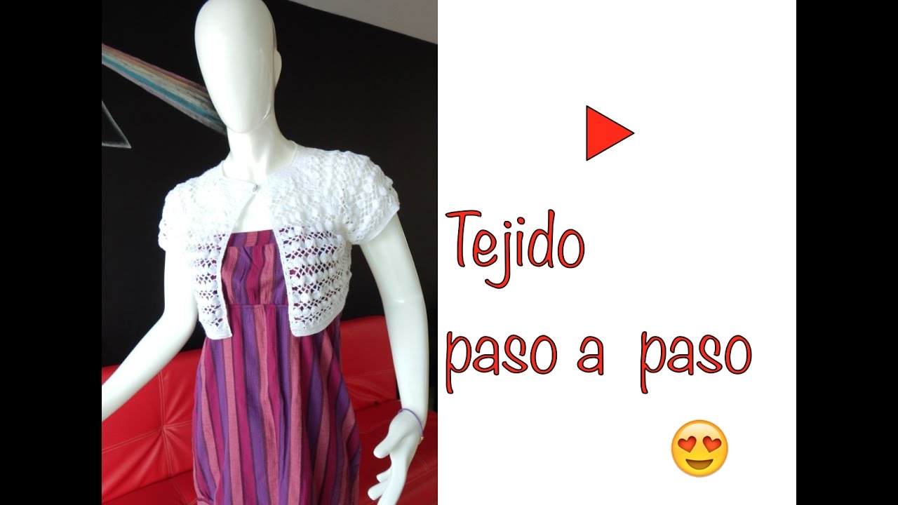 1 DE 10 COMO TEJER TORERA CHALECO PUNTO HOJUELA GANCHILLO CROCHET