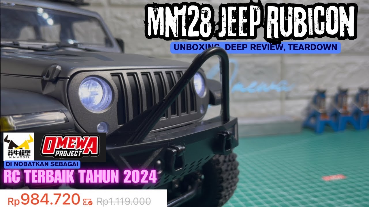 Review RC MN128 V2 Untuk Pemula!! 1/12 Best Scale Jeep Rubicon II#rccar #rcscale #rcoffroad #rubicon