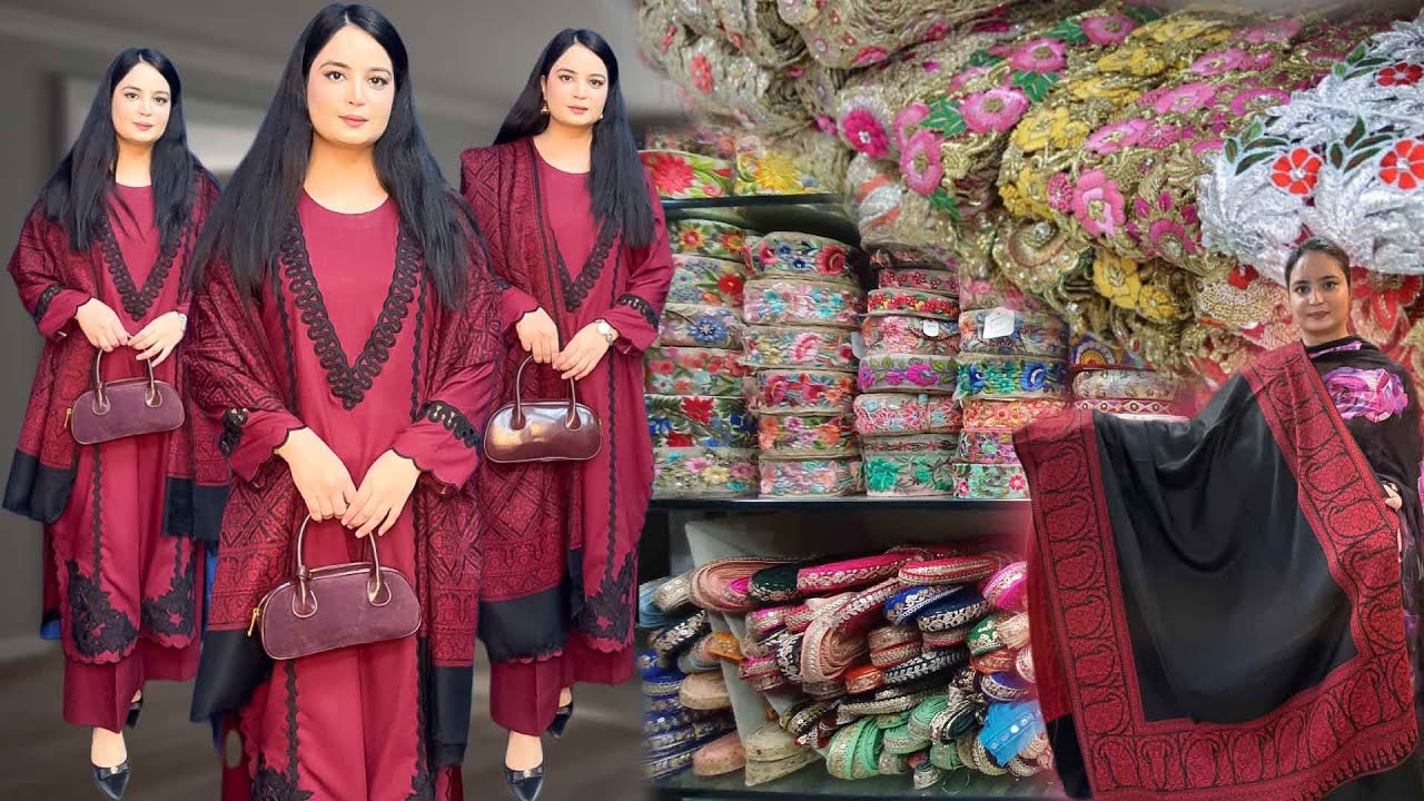 Winter Silk Karandi Suit Design | Pashmina Wool Shawl & Plain Dress | Scallop Cutwork Patch Work