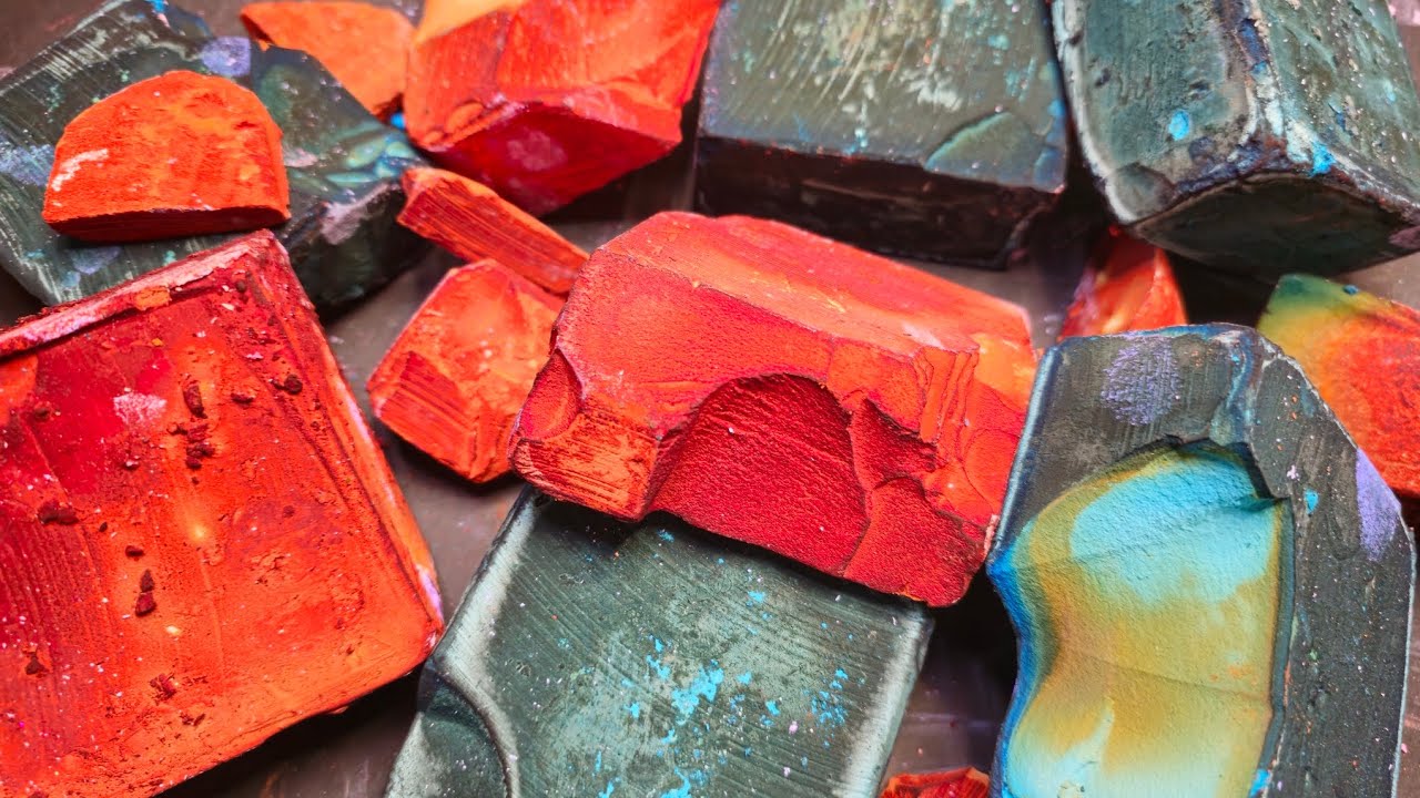 Electric Blue Deep Dyed Chalk Blocks | ASMR Gym Chalk Crush | Oddly Satisfying
