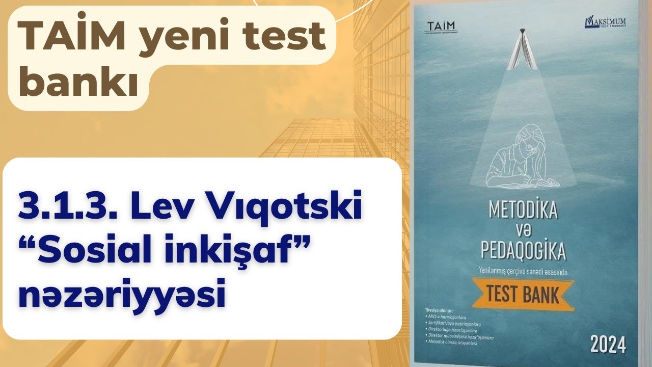 3.1.3. Lev Vıqotski “Sosial inkişaf” nəzəriyyəsi | TAİM 2024 | Nəsirli Sənan