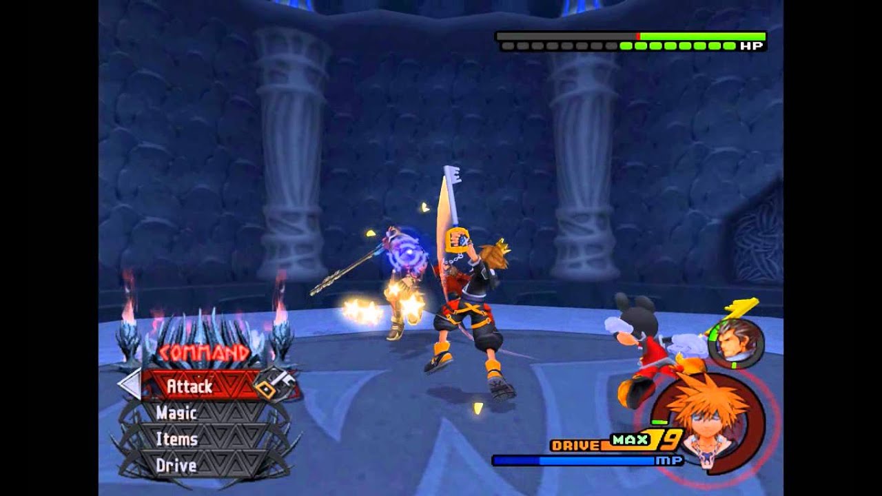 Sora, Mickey, Minnie, and Auron VS. Terra