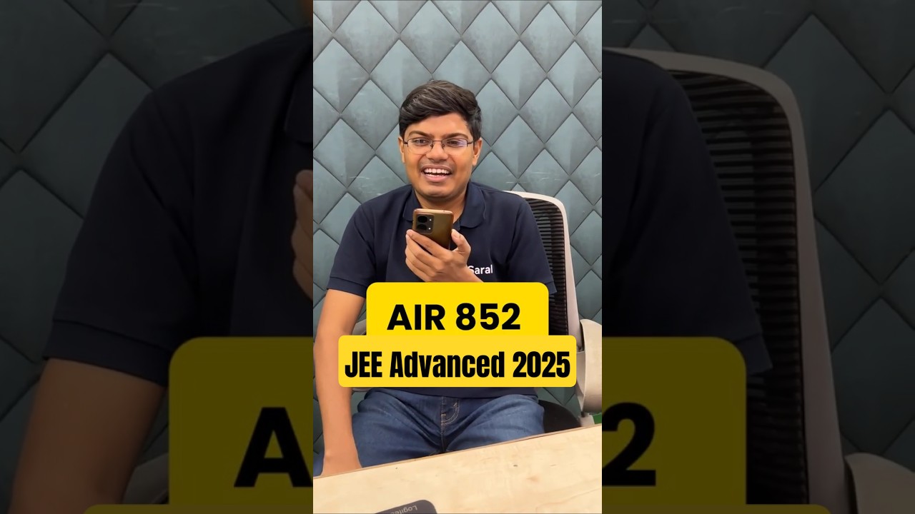 AIR 852 🔥 Paper Bigad Gaya Tha 🥹| JEE Advanced 2025 Result #shorts #esaral #iit #jee #motivation