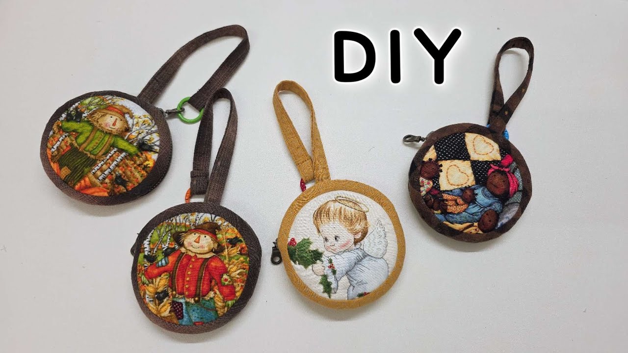 EP354 : DIY Round Bag with Zipper | How to make a mini pouch 