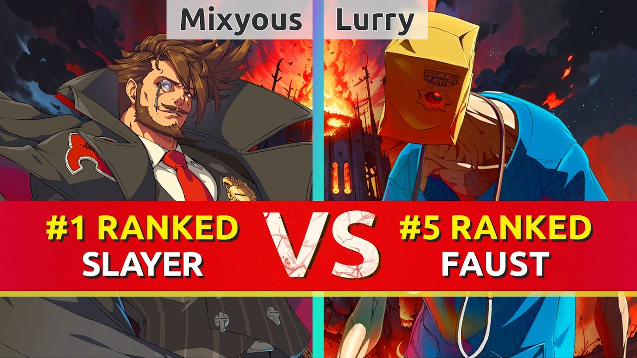 GGST ▰ Mixyous (#1 Ranked Slayer) vs Lurry (#5 Ranked Faust). High Level Gameplay