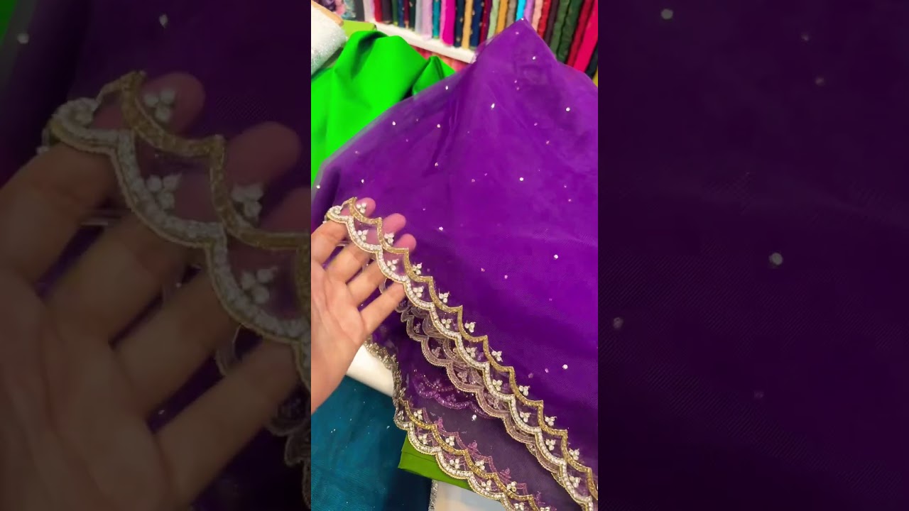New💜 Designer Bridal Cutwork Dupatta Design 👌 Sowcarpet Bridal Dupatta😍Shree Siyala Boutique