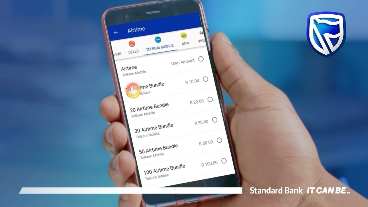 Buy data and airtime.
