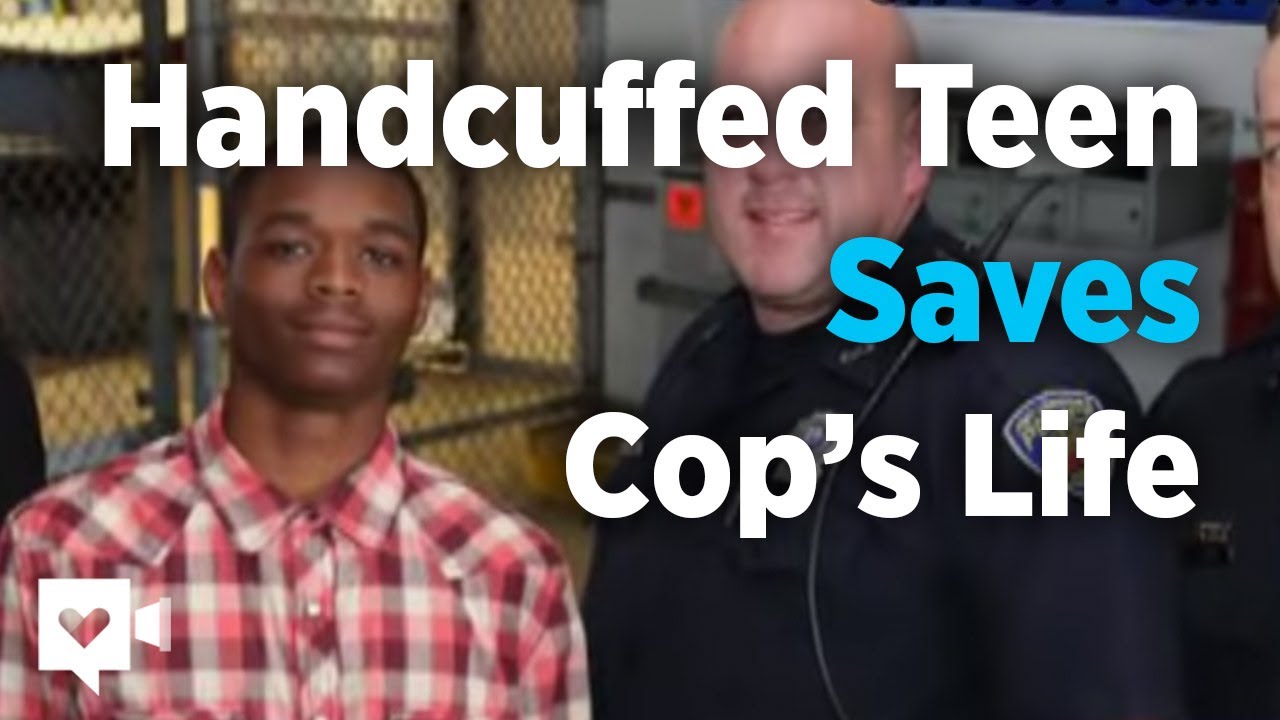 See handcuffed teen save cop's life while under arrest