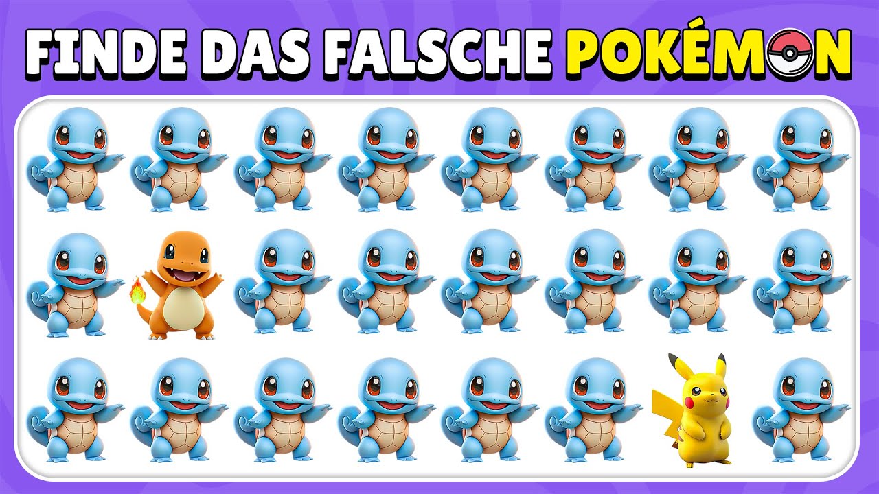 Finde das falsche Emoji - Pokémon-Edition ⚡🐾🧢 | 40 Level | Quiz Häschen