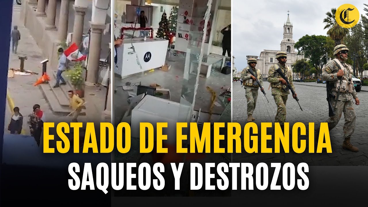 PROTESTAS PER&Uacute;: ESTADO DE EMERGENCIA, SAQUEO y destrozos en terrible jornada de manifestaciones