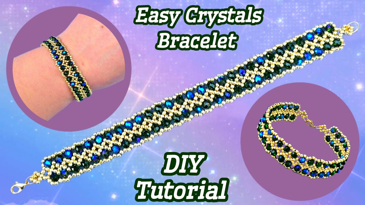 How to make easy crystals bracelet/Simple and elegant jewelry/Beautiful beaded bracelet/DIY Tutorial