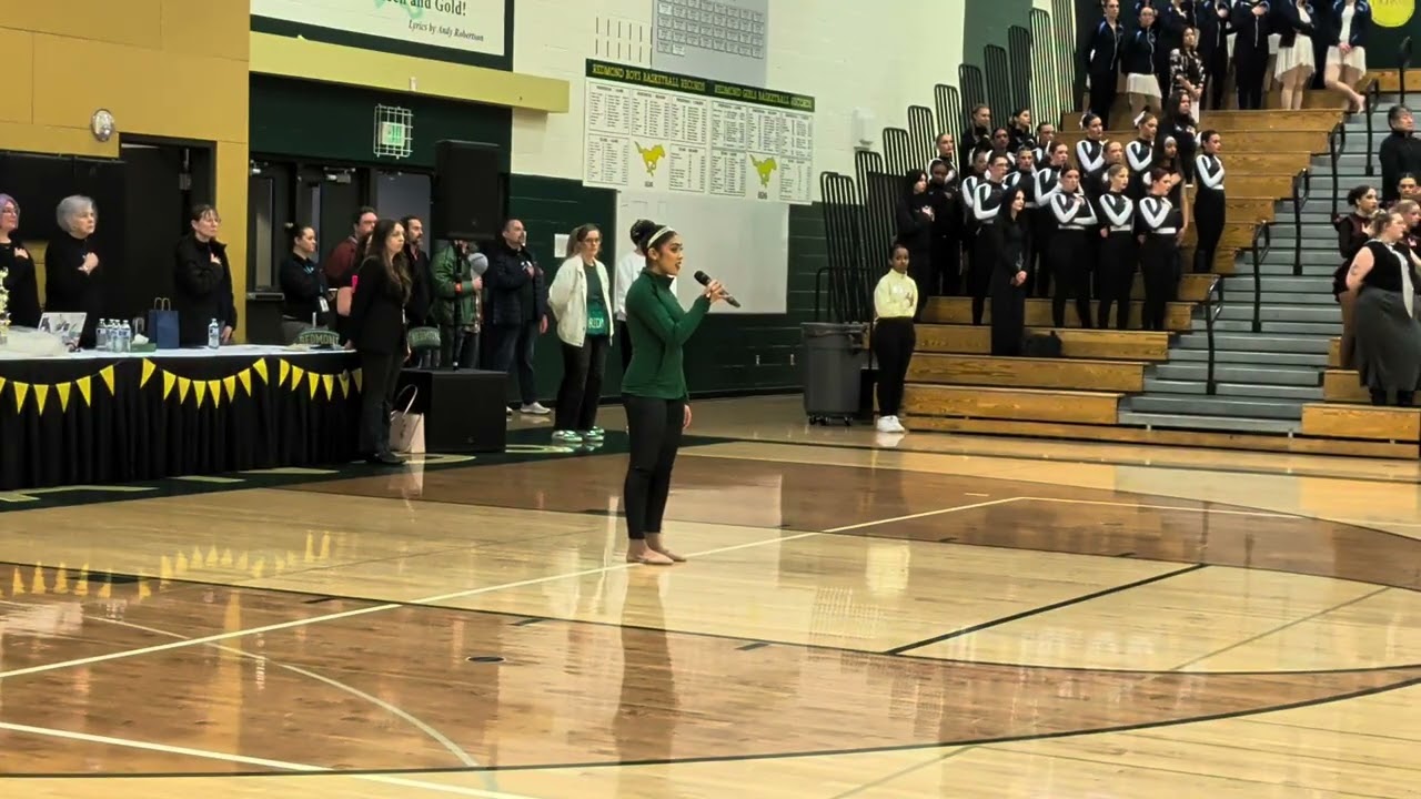 Trishaa Khanna, RHS junior singing National Anthem Feb 21, 2026