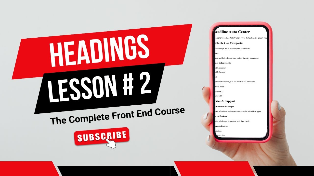 Frontend Lesson # 2: HTML Headings