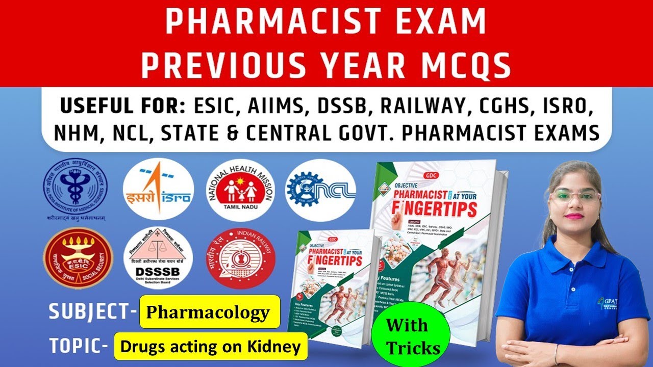 Drugs Acting On Kidney, Pharmacology Pharmacist exam previous year mcqs|#esic_pharmacist #pharmacist