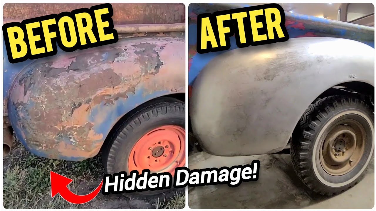 MAJOR Damage HIDDEN with Bondo On This Rare Classic Truck. What Should I do? DIY Fender Restoration