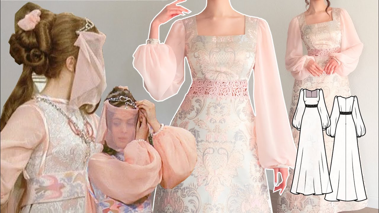 Making a Maxi Evening Dress Inspired By 3 Nuts for Cinderella + Sewing Pattern 🌸