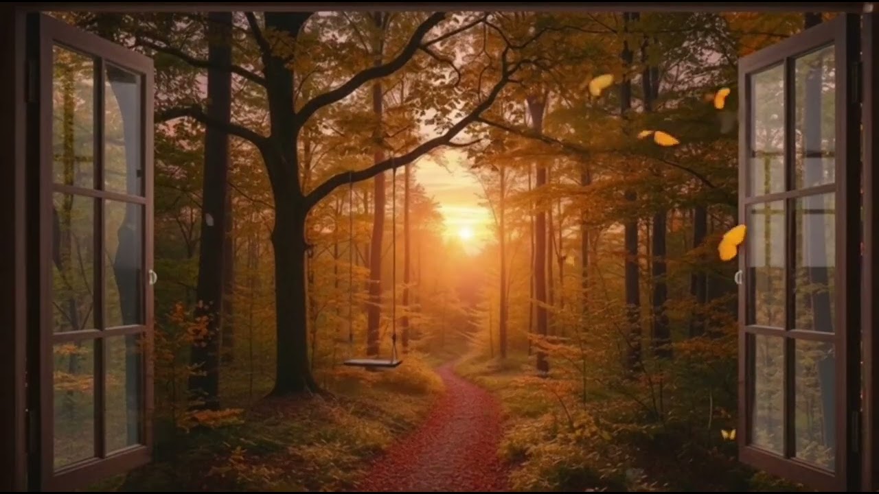 30 Minutos de Paz: Bosque de Otoño, Columpio y Mariposas (Loop Relajante)