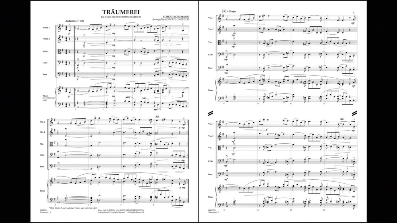 Träumerei by Robert Schumann/arranged by Robert Longfield