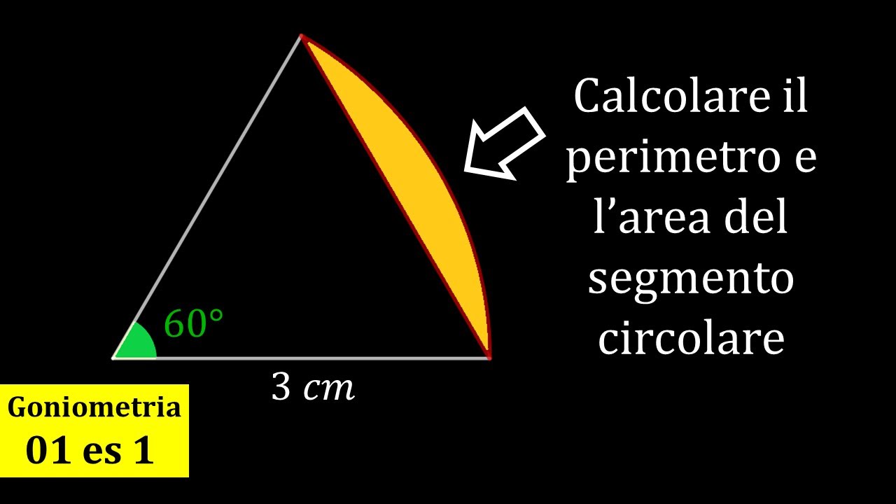 Perimetro e area del segmento circolare