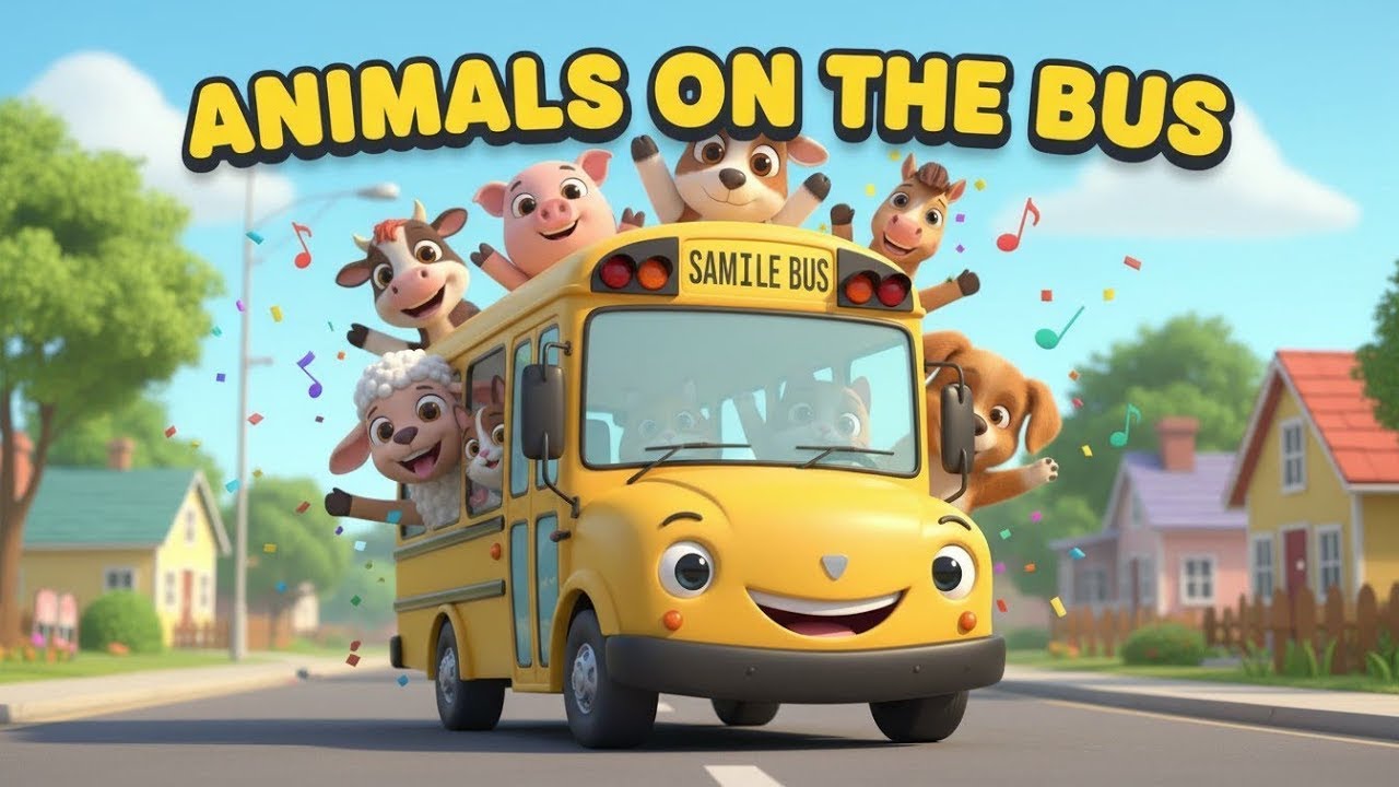Wheels on the Bus Adventure: Cute Animal Sing-Along for Toddlers! 🚌✨
