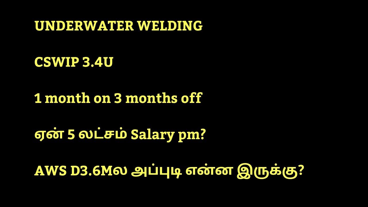 எதுக்கு offshore welding நிலத்துல பன்னா?  Underwater welding in tamil | qc welding inspector tamil