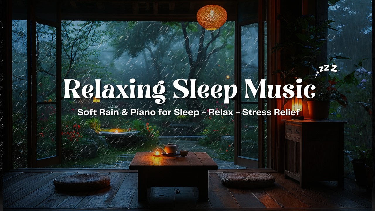 Relaxing Sleep Music with Gentle Rain 🌧️ Soft Piano for Calm Mind and Relaxation
