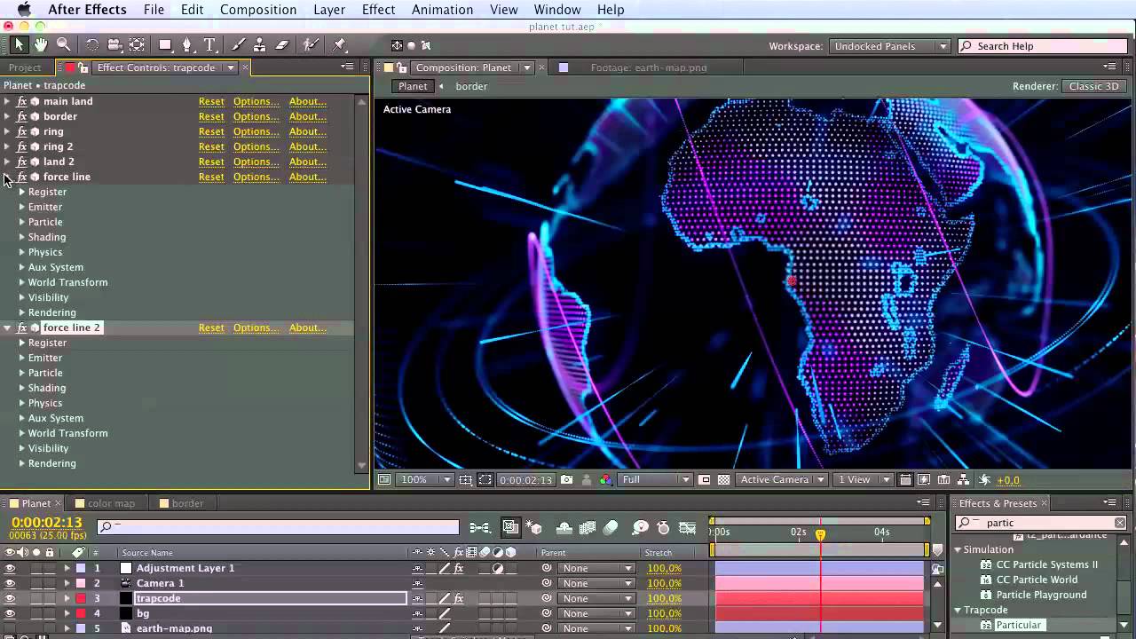 Tutorial 1: Create Trapcode Planet from scratch step-by-step