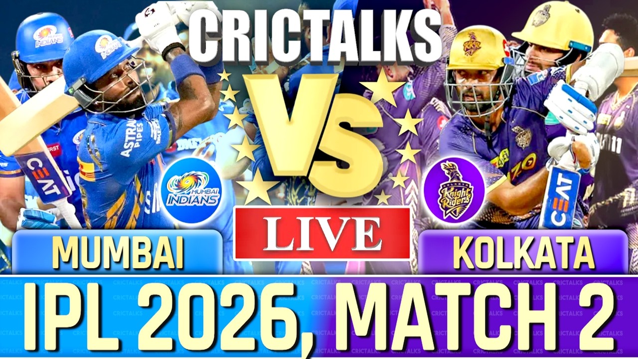 🔴 Live: MI vs KKR Live Cricket Match Today, IPL 2026, Live Match Commentary, 1st Inning