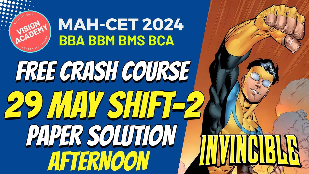 MAH CET Afternoon Shift 2 Question Paper Solution for BBA BBM BMS BCA   29 May 2024