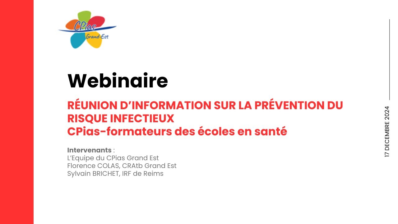 WEBINAIRE CPias formateurs des écoles en santé