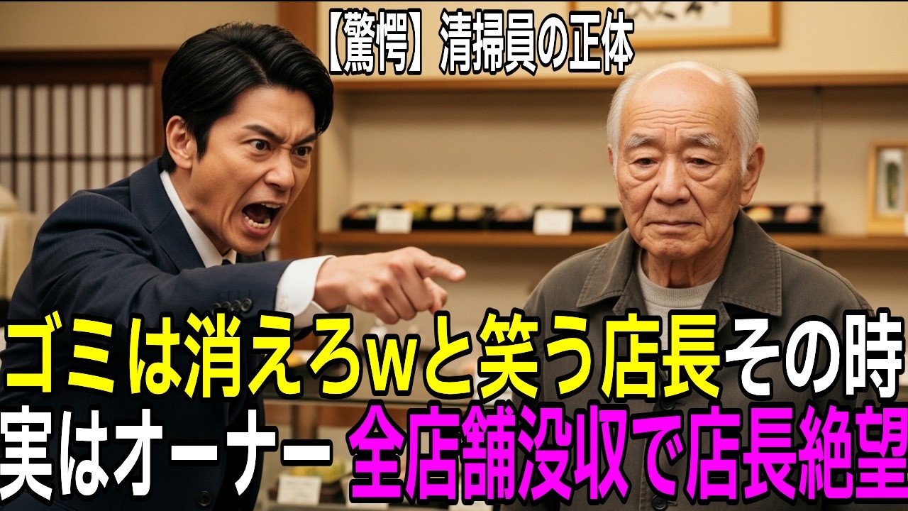 老舗店の清掃員を「無能」と見下した店長。10分後に建物オーナーと判明しクビになる衝撃の末路【感動する話】【朗読】