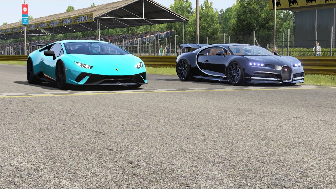 Lamborghini Huracan Performante vs Bugatti Chiron at Monza Full Course