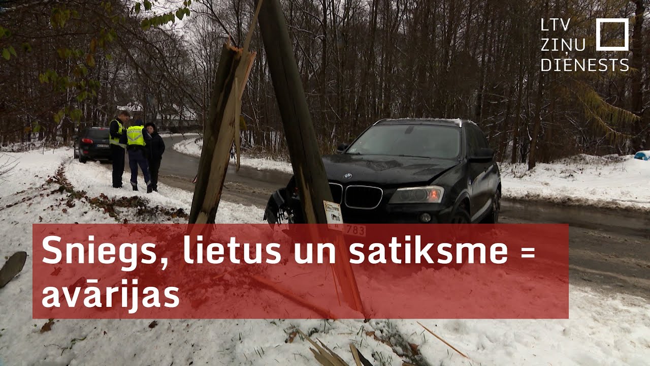 Sniegs, lietus un satiksme = avārijas