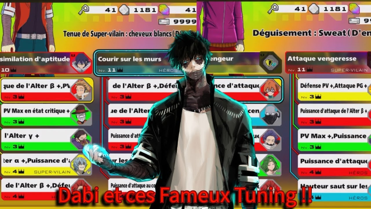 Ces Tuning sur Dabi font des Ravages en classé dans My Hero Ultra Rumble