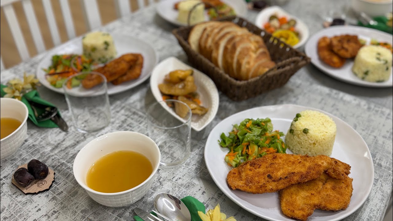 🍽️ Menu Iftari – Shnicel Pule me Oriz dhe Sallatë të Freskët 