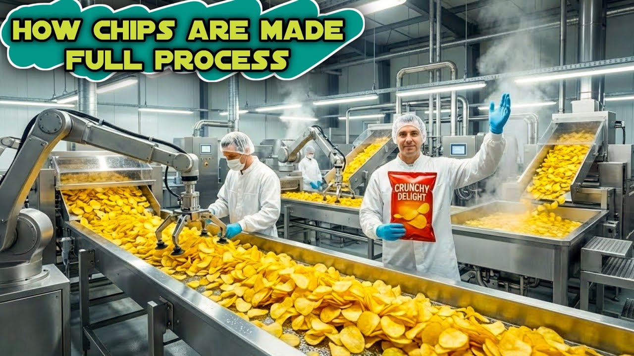 How Potato Chips Are Made in Factory. Complete process from field to factory