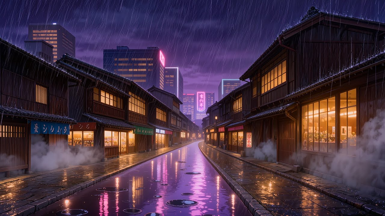90s Rain Lofi Chill 🌧️ Calm Chillhop Beats for Focus & Study and Relax - 12 Hours Chill Mix