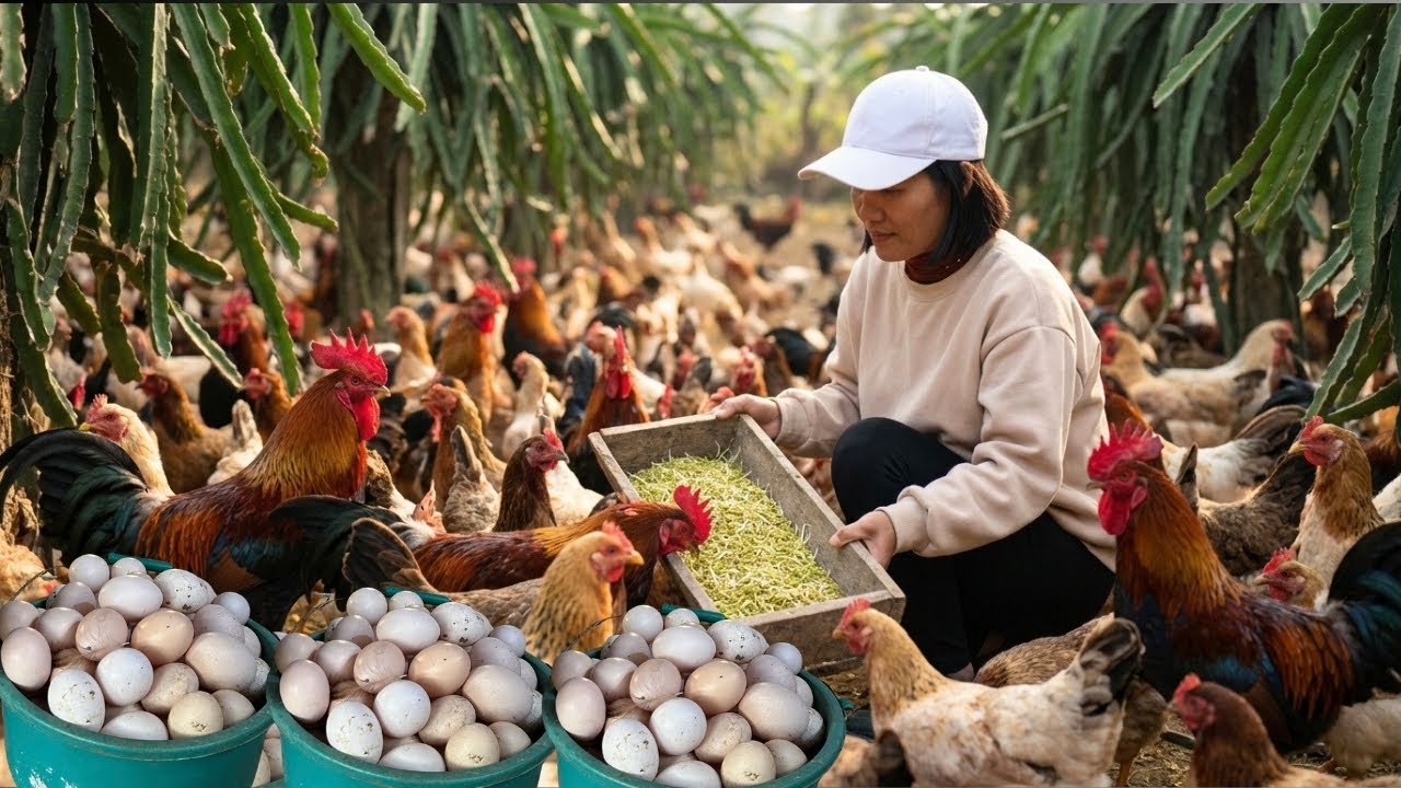 40 Days Raising Free-Range Chickens | Daily Farm Life & Natural Care Routine