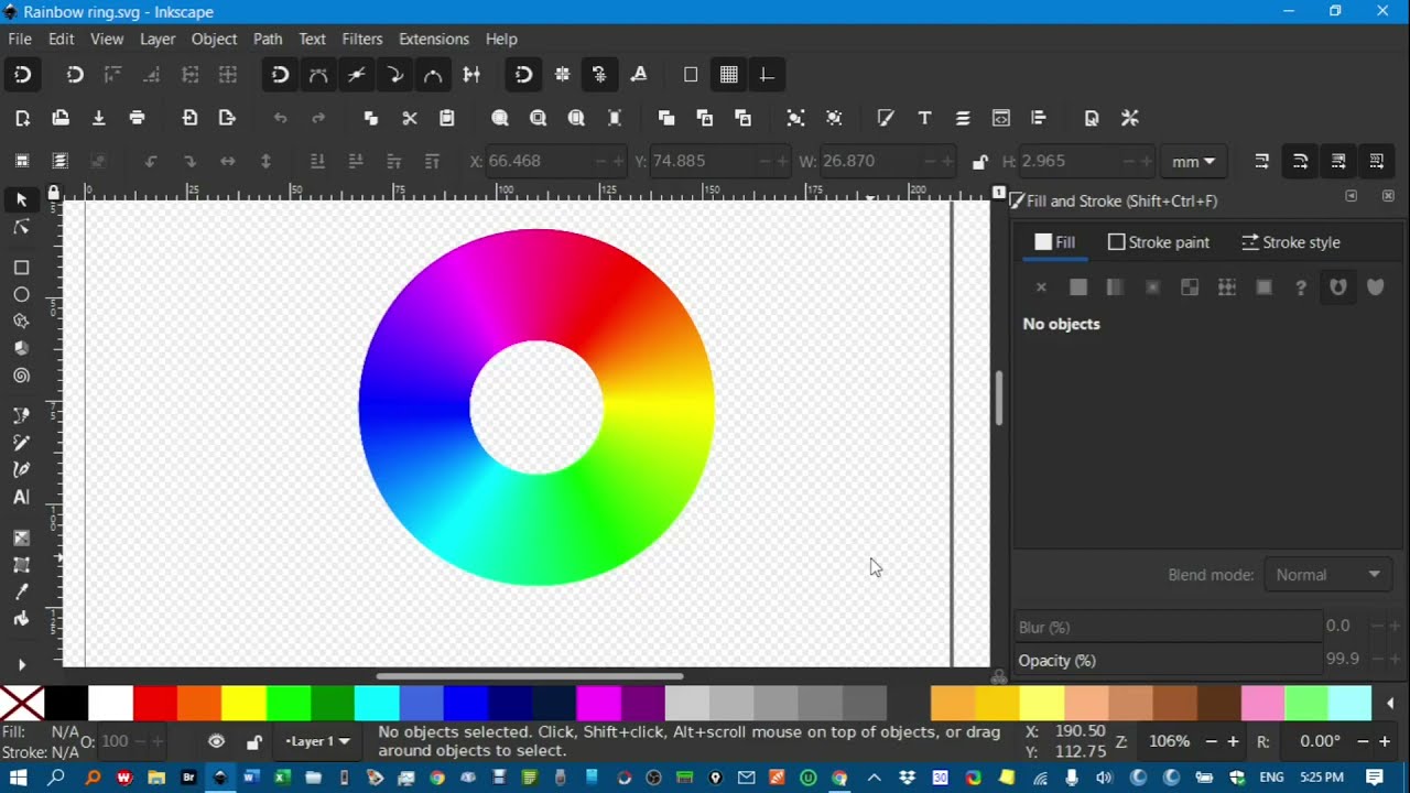 Rainbow ring using Inkscape