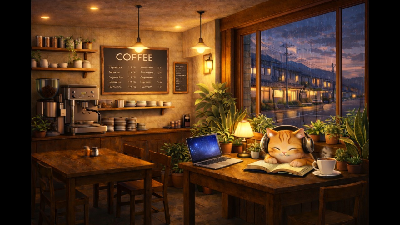 Cozy Windowsill Cat🐱 | Study Cafe | to reduce anxiety and accompany with you