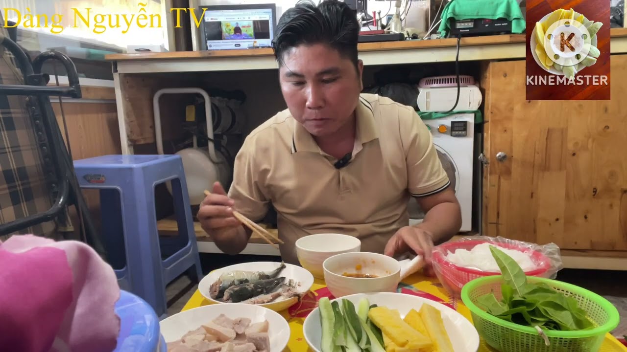 Mukbang cá nục hắp xã thịt luộc cuốn bánh tráng chắm mắm cá linh siu ngon 