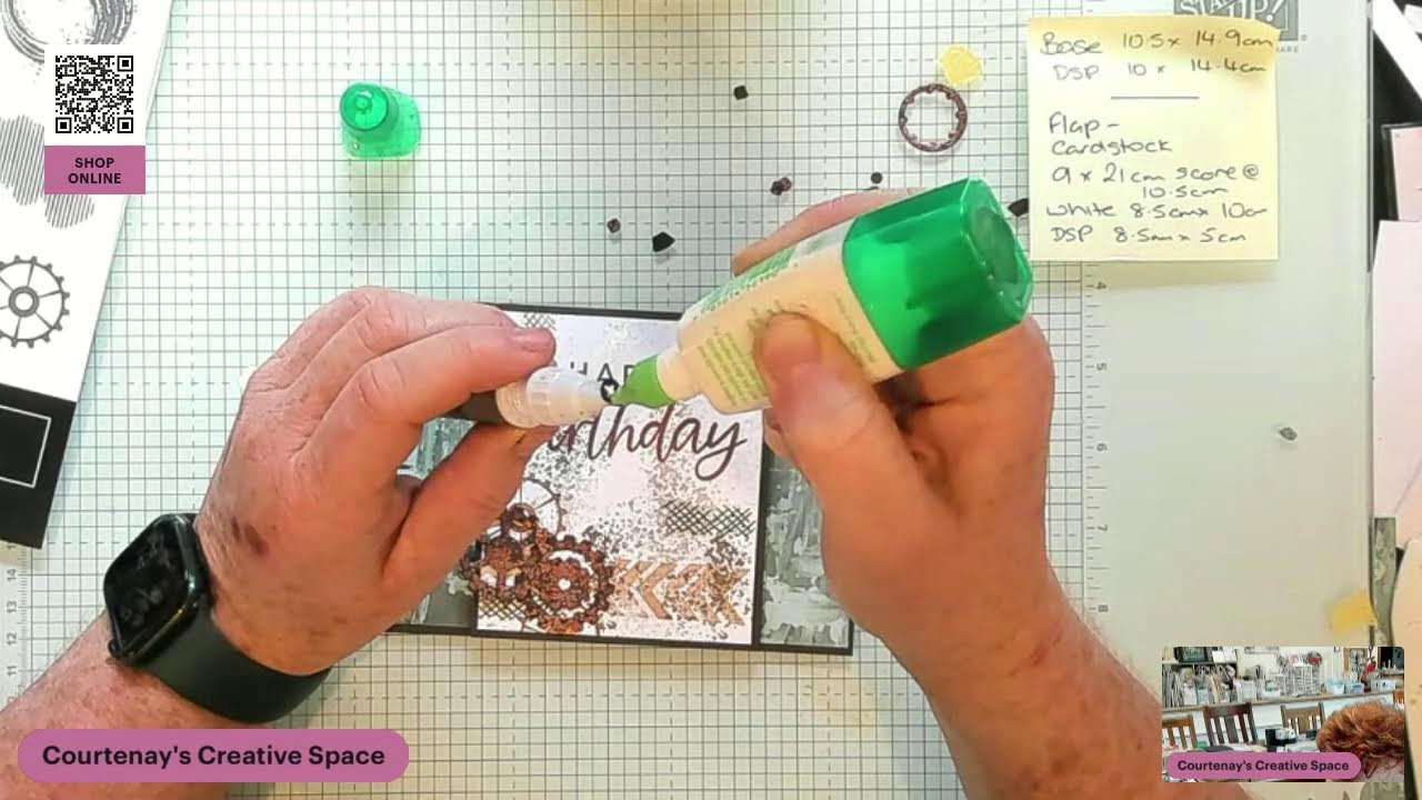 Stampin’ Up! LIVE Cardmaking sneak peek Gears & Textures with  Court 11/12